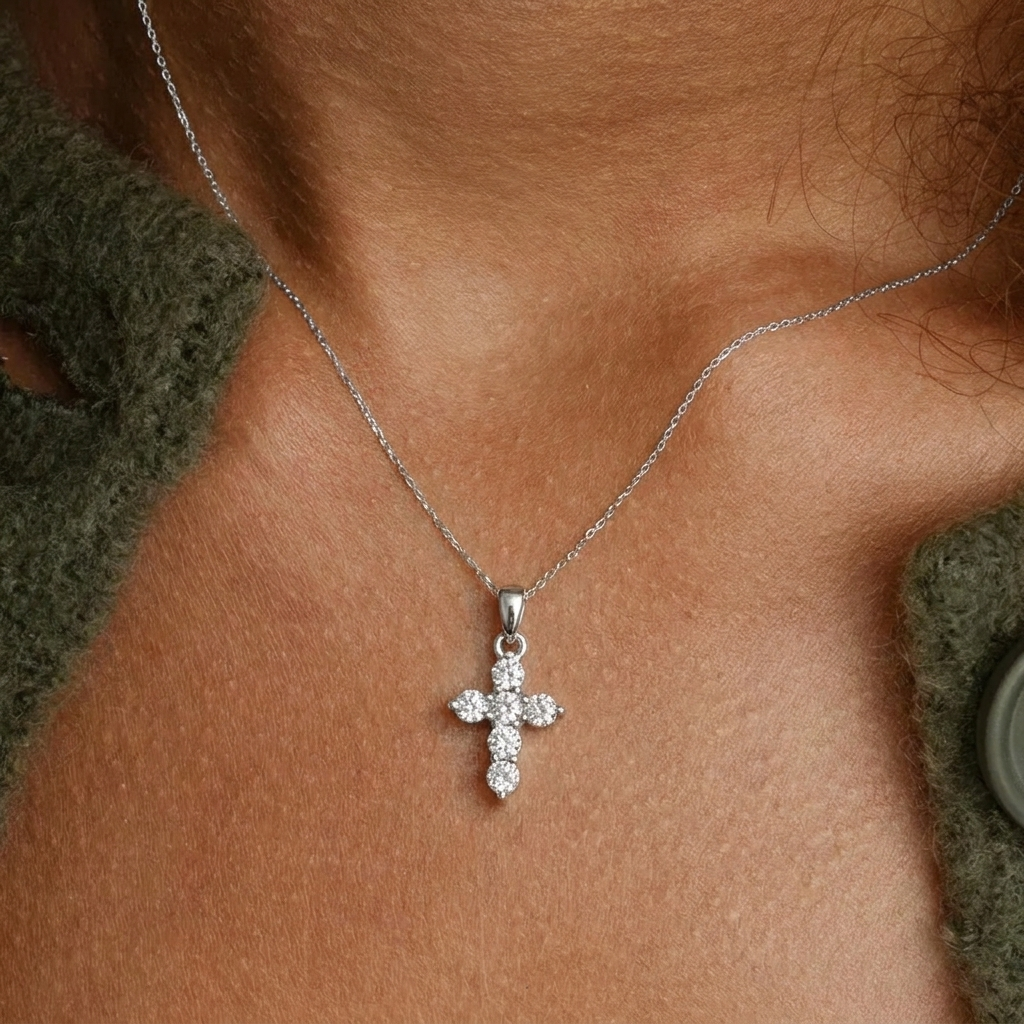 Dainty Cross Necklace Gold Margot