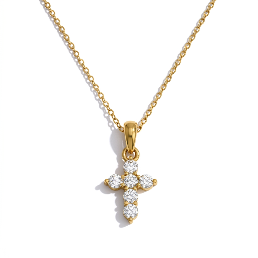 Dainty Cross Necklace Gold Margot
