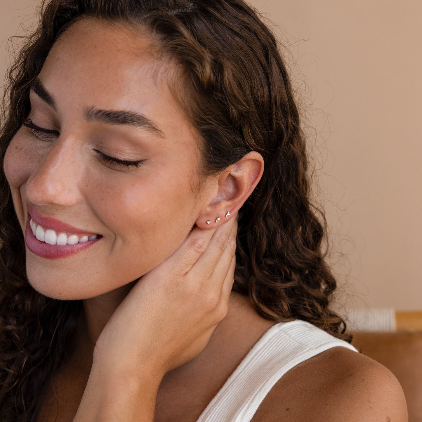 Dainty Diamond Stud Earrings Margot