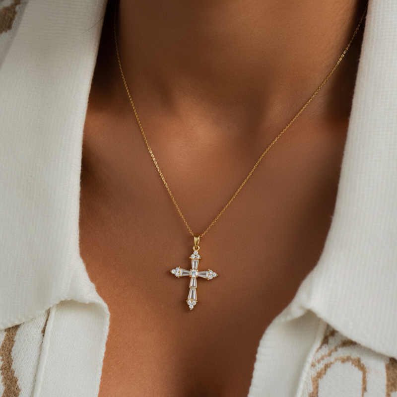 Dainty Gold Cross Necklace Margot