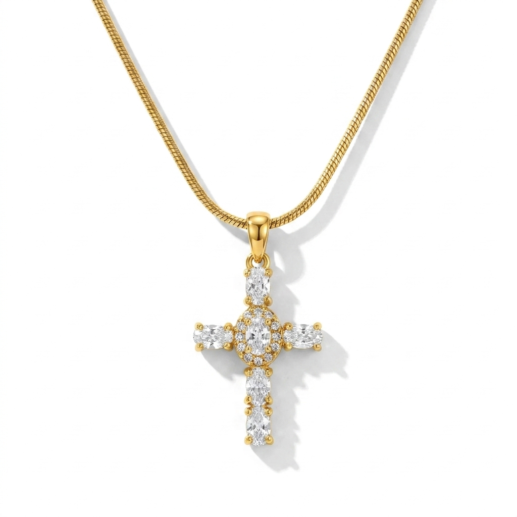 Dainty Gold Cross Necklace Margot