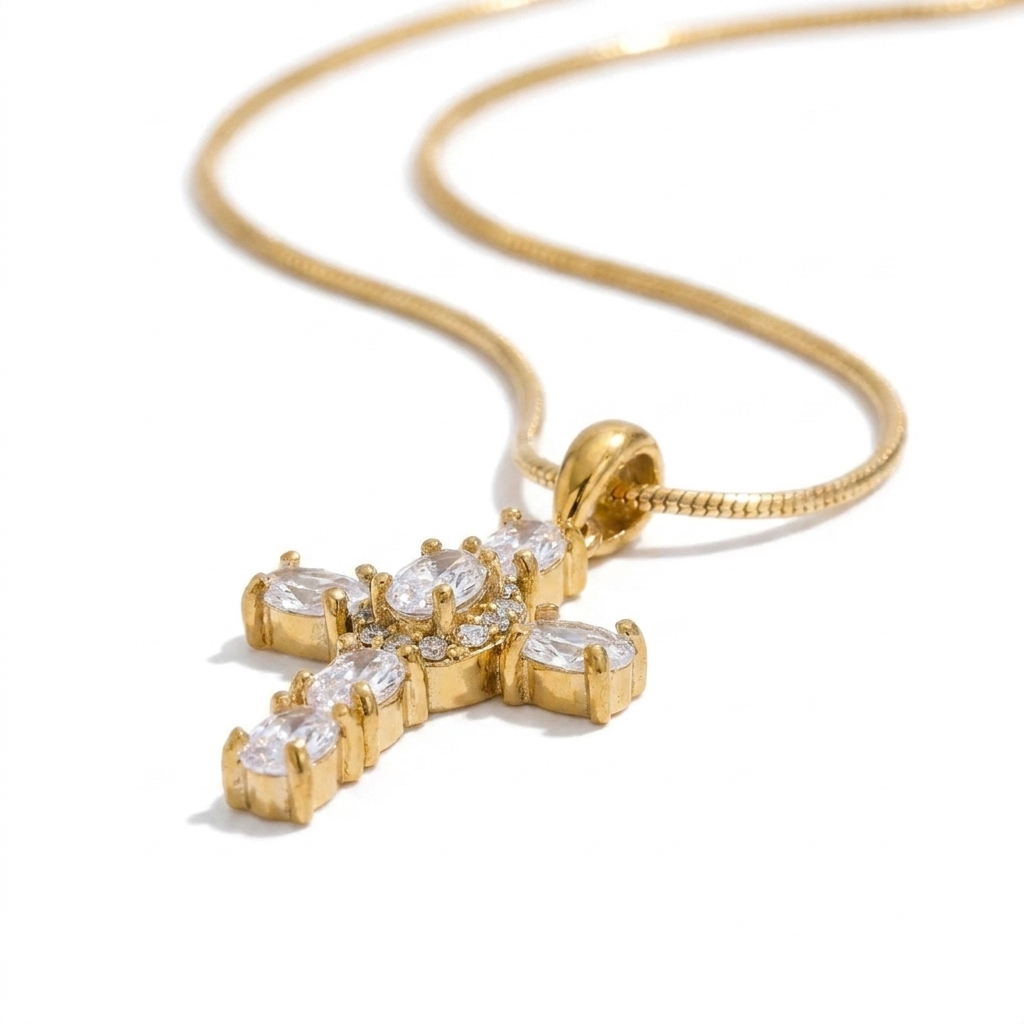 Dainty Gold Cross Necklace Margot