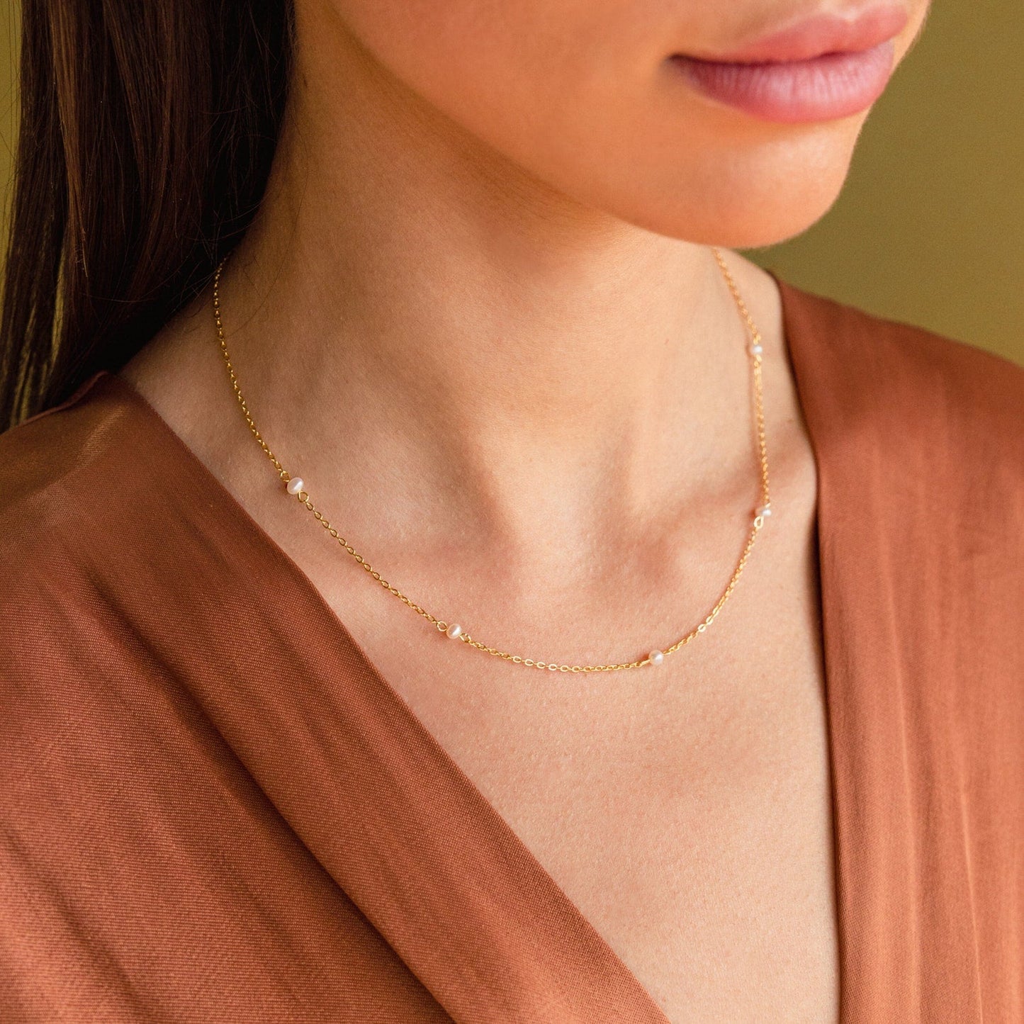 Dainty Pearl Necklace Margot