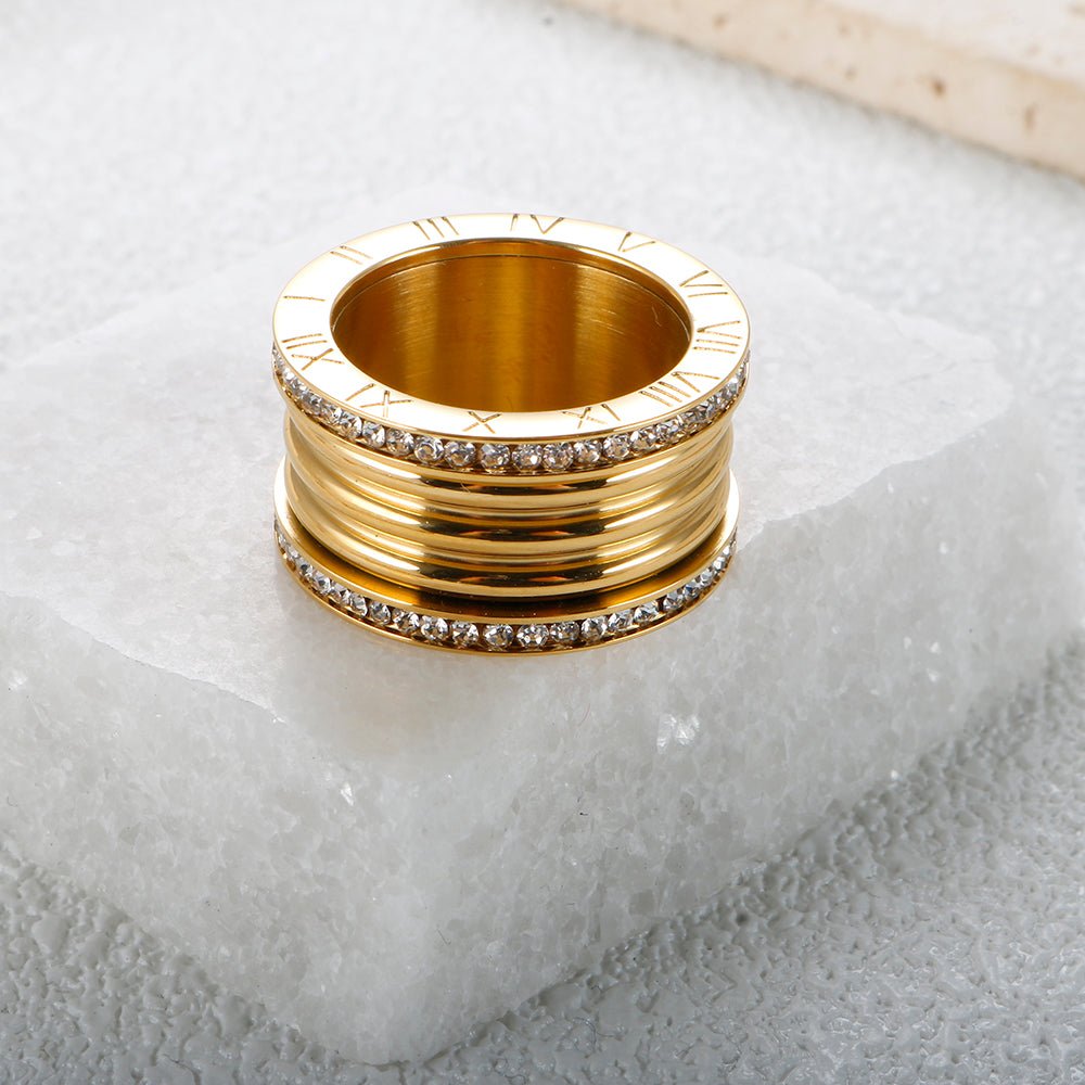 Elegant Roman Numeral Ring Margot