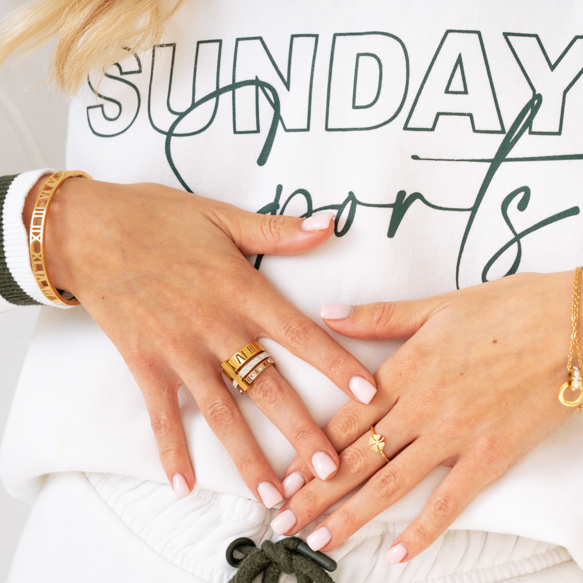 Elegant Triple Ring with Crystal Accents Margot