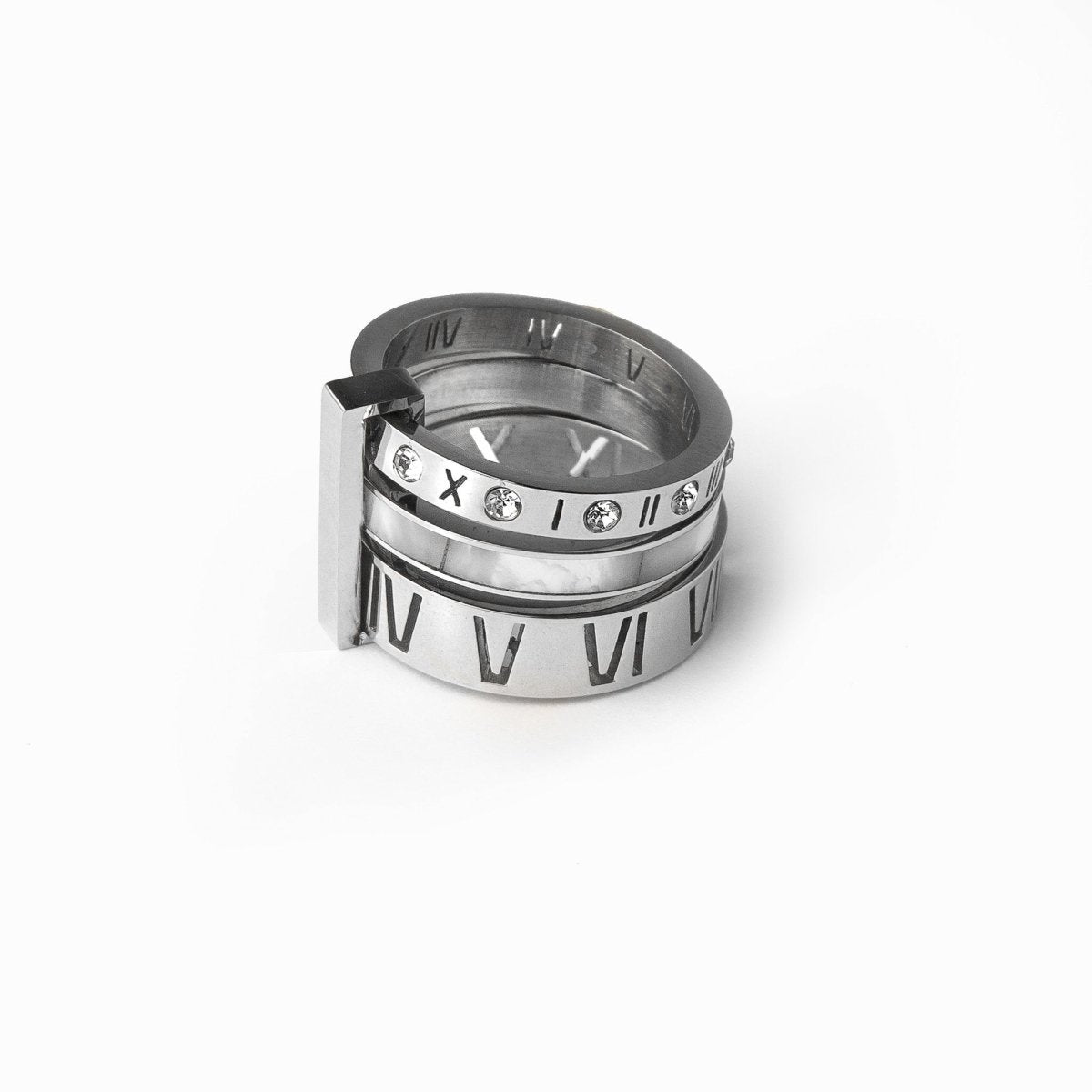 Elegant Triple Ring with Crystal Accents Margot