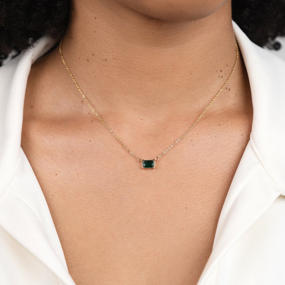 Emerald Green Necklace Gold Margot