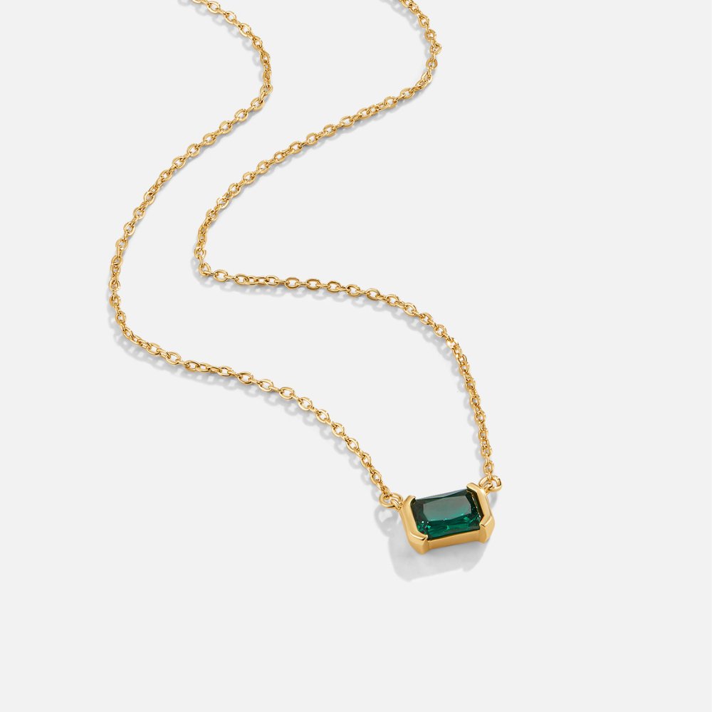 Emerald Green Necklace Gold Margot