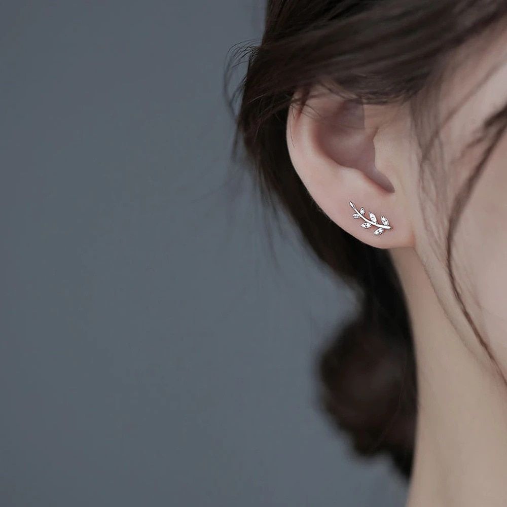 Flexible Silver Leaf Climber Earrings Margot