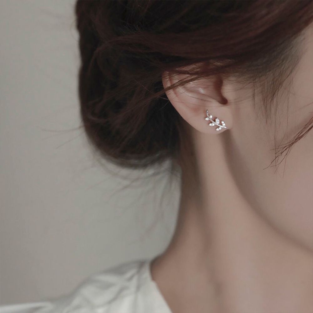 Flexible Silver Leaf Climber Earrings Margot