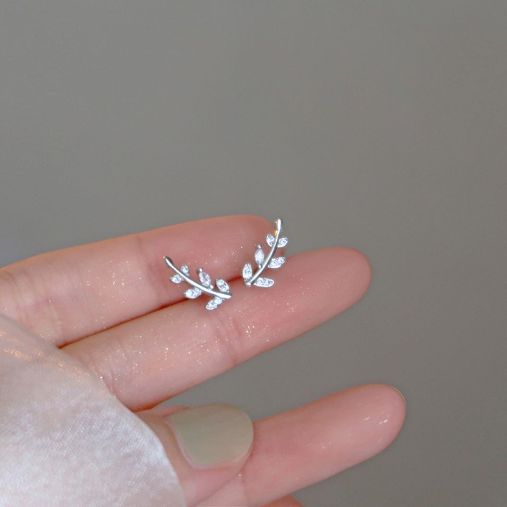 Flexible Silver Leaf Climber Earrings Margot