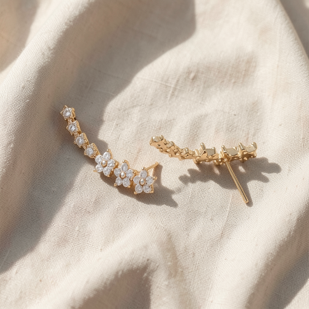 Floral Gold Earrings Margot