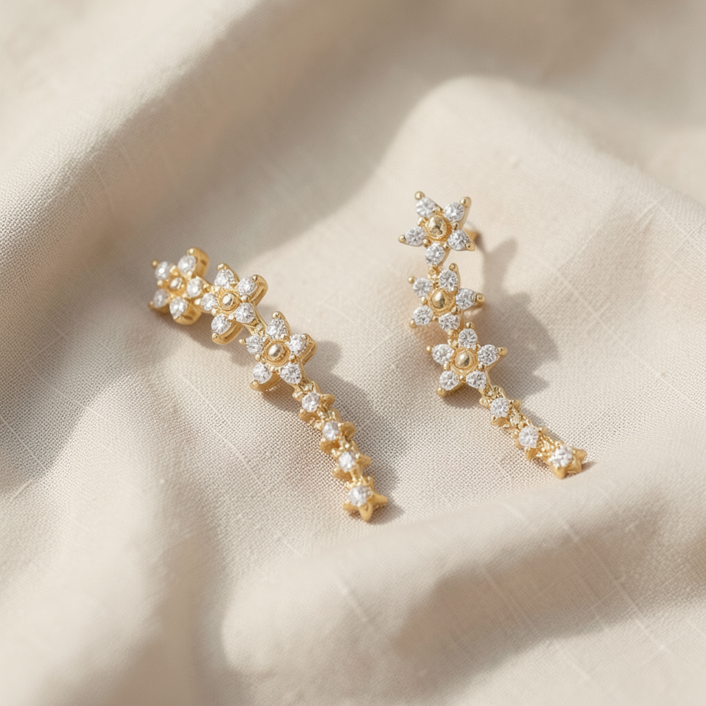 Floral Gold Earrings Margot
