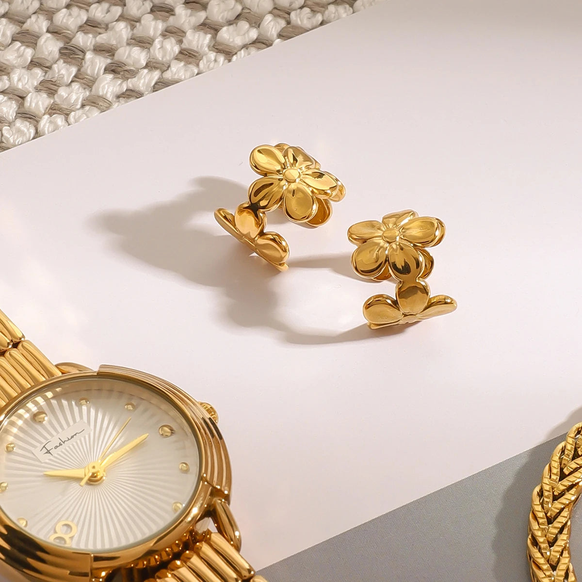 Floral Gold Earrings Margot