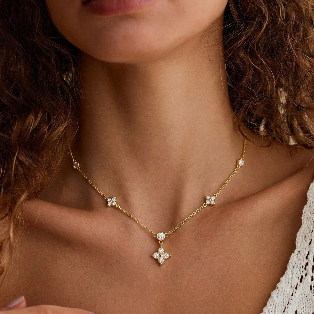 Floral Gold Necklace Margot