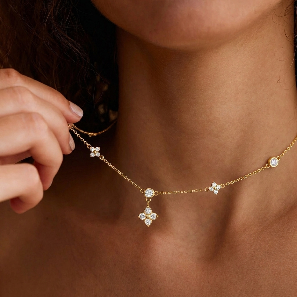Floral Gold Necklace Margot