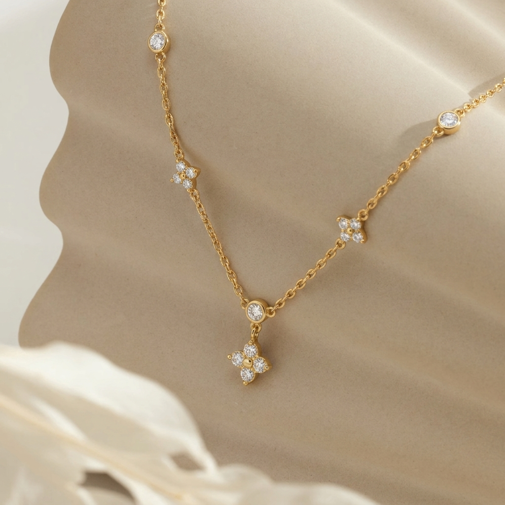Floral Gold Necklace Margot