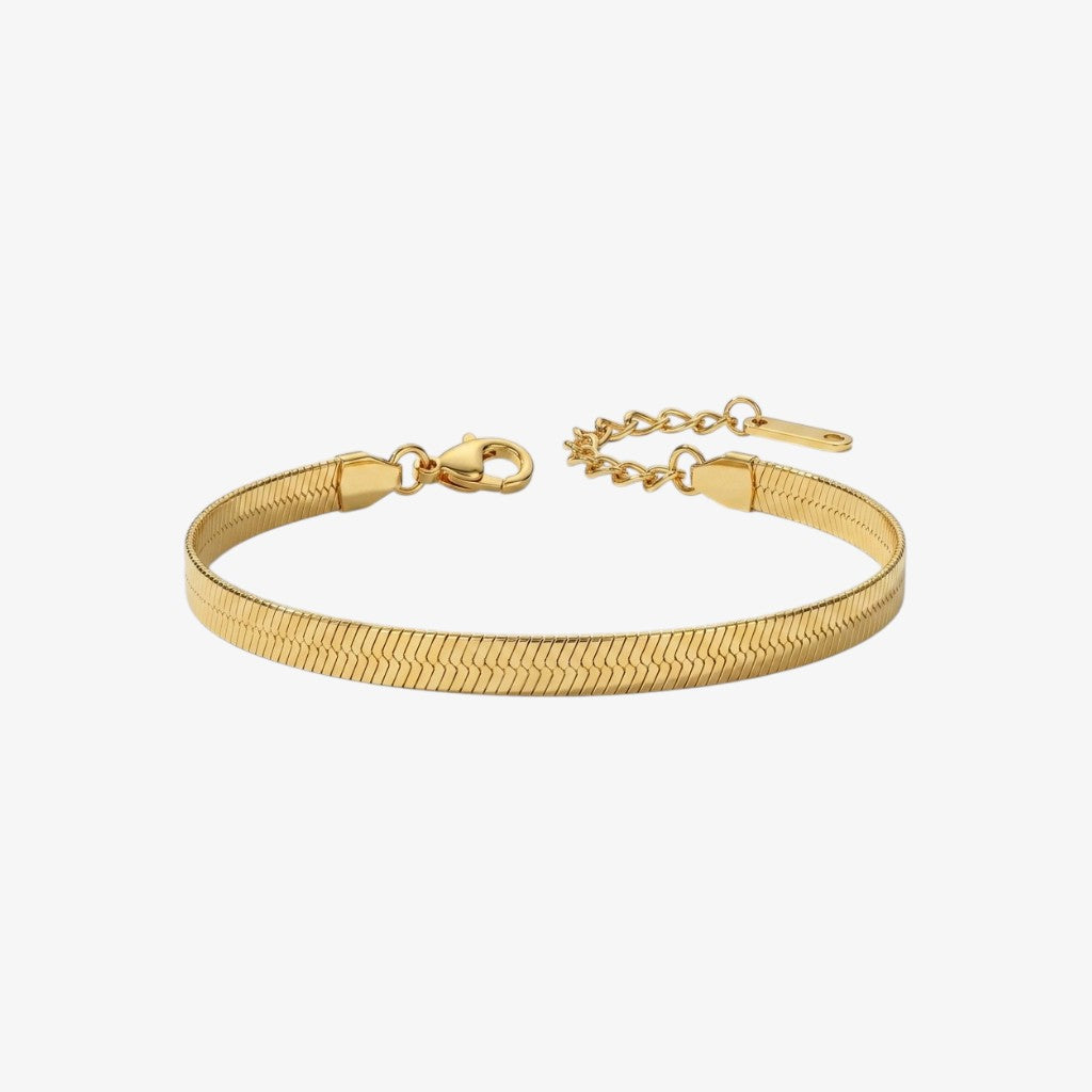 Fluid Gold Herringbone Bracelet Margot