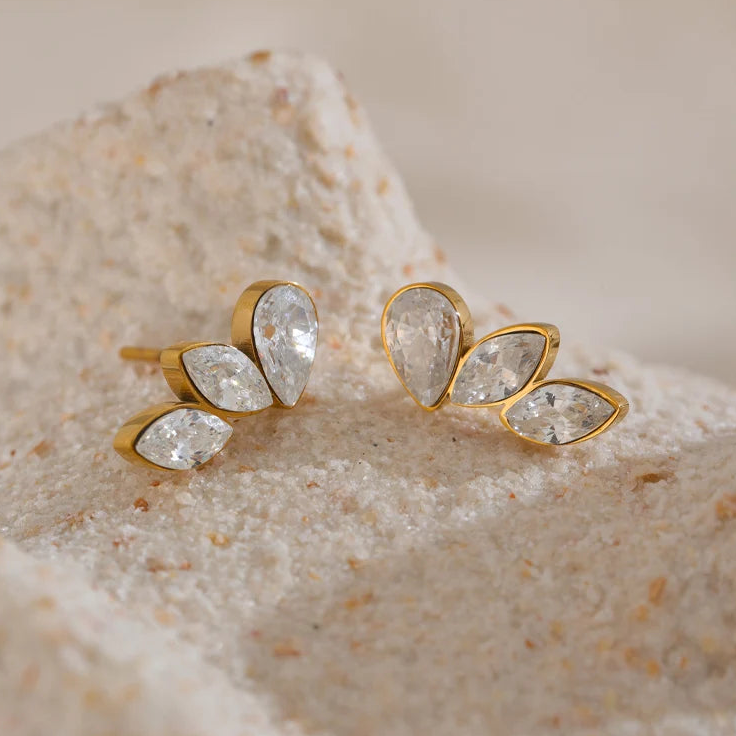 Geometric Gold Stud Earrings Margot