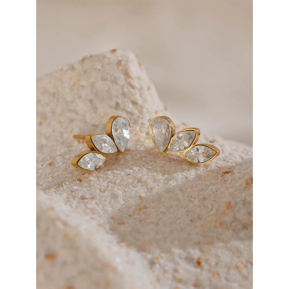 Geometric Gold Stud Earrings Margot