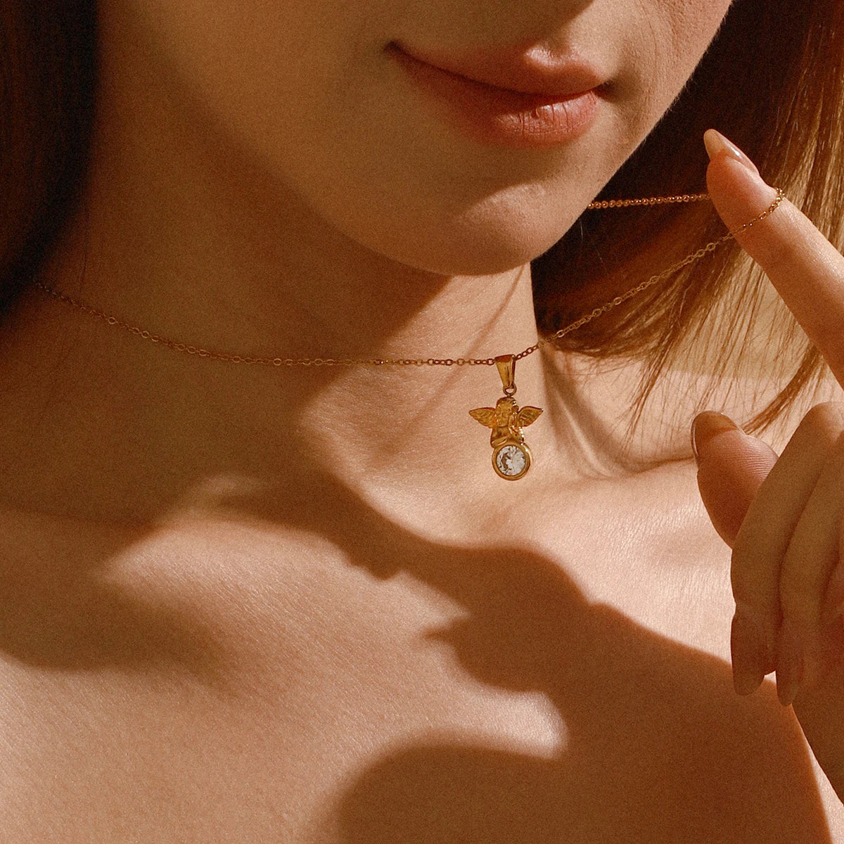 Gold Angel Necklace Margot