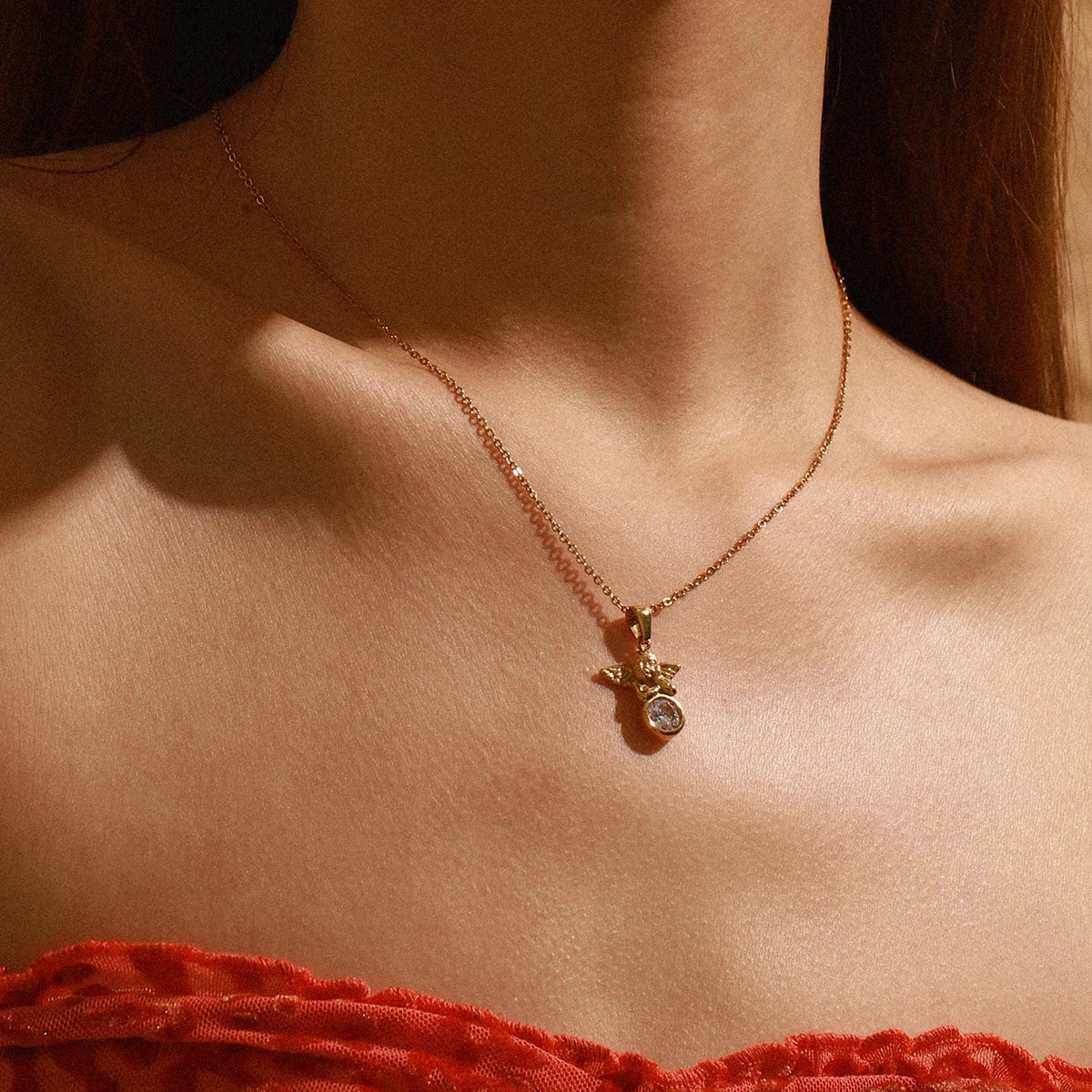 Gold Angel Necklace Margot