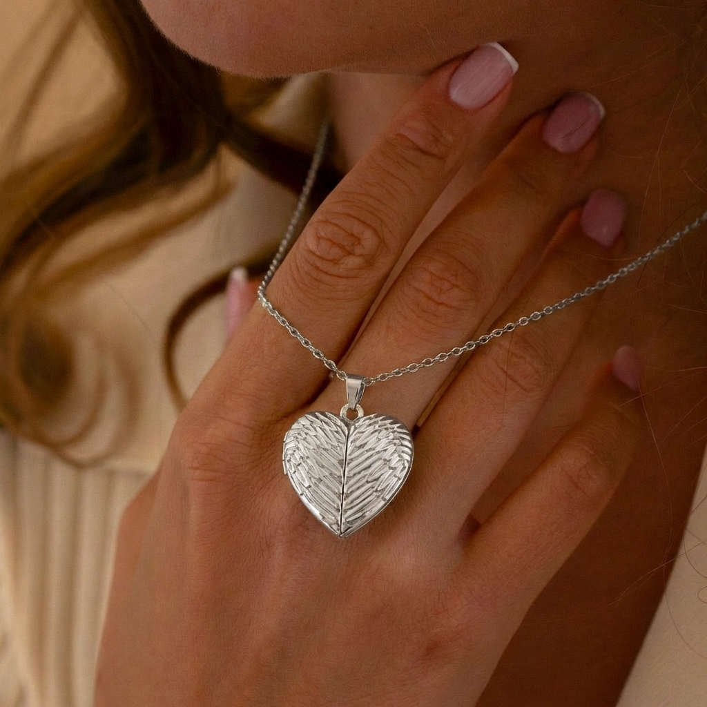 Gold Angel Wings Locket Necklace Margot