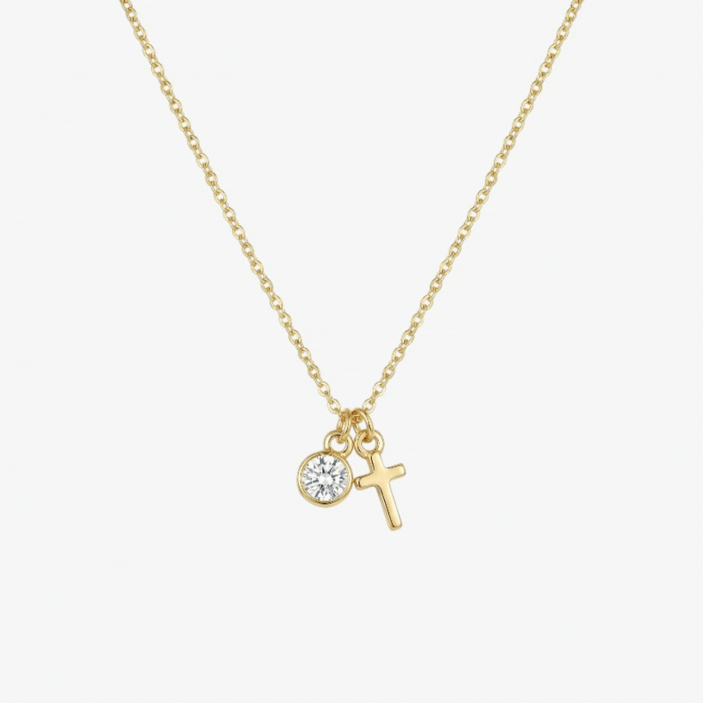 Gold Birthstone Cross Necklace Margot