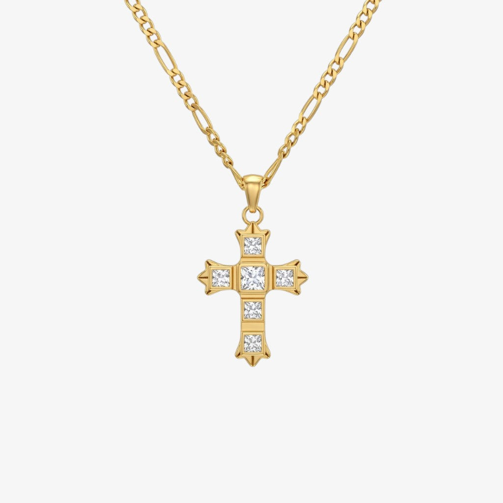 Gold Cathedral Cross Necklace Margot