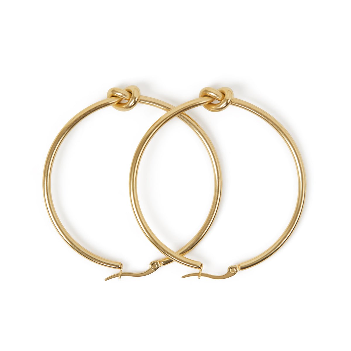 Gold Center Knot Hoop Earrings Margot