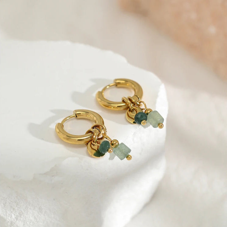 Gold Charm Hoop Earrings Margot