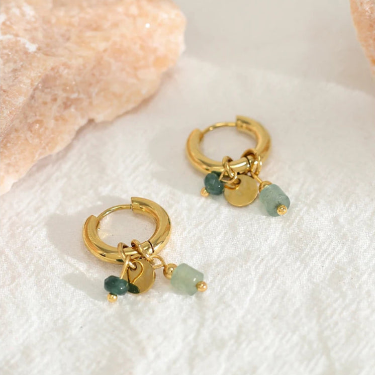 Gold Charm Hoop Earrings Margot