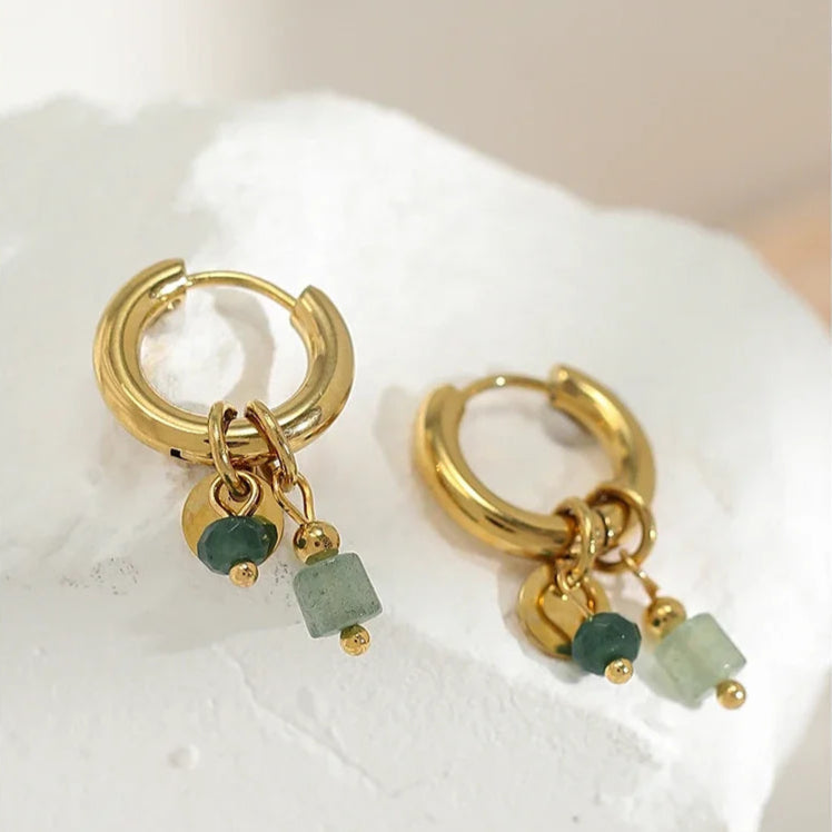 Gold Charm Hoop Earrings Margot