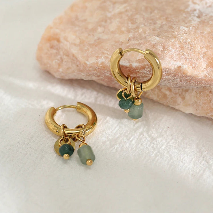 Gold Charm Hoop Earrings Margot