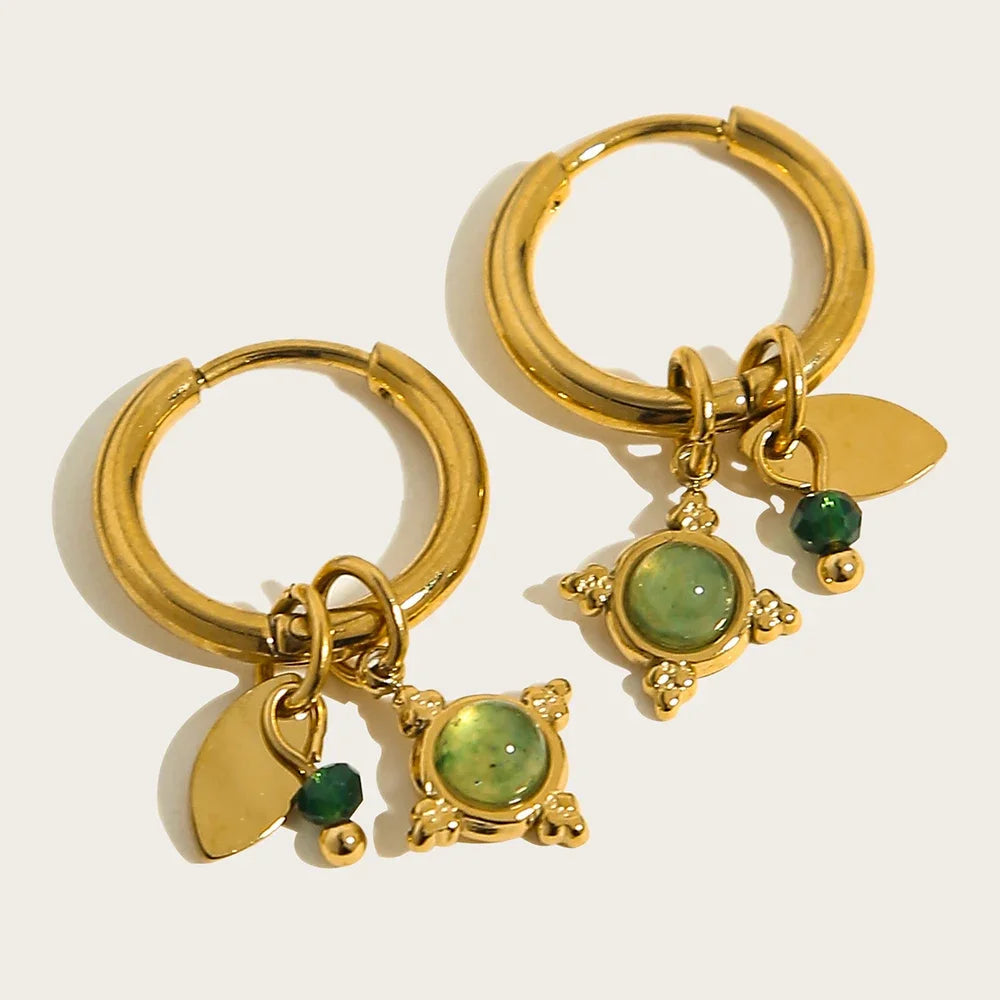 Gold Charm Hoop Earrings Margot
