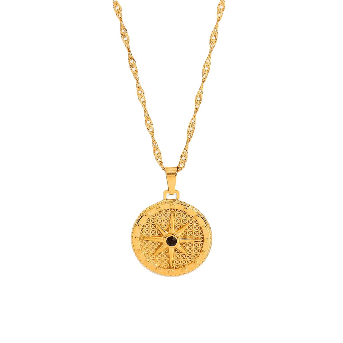 Gold Compass Rose Star Necklace Margot