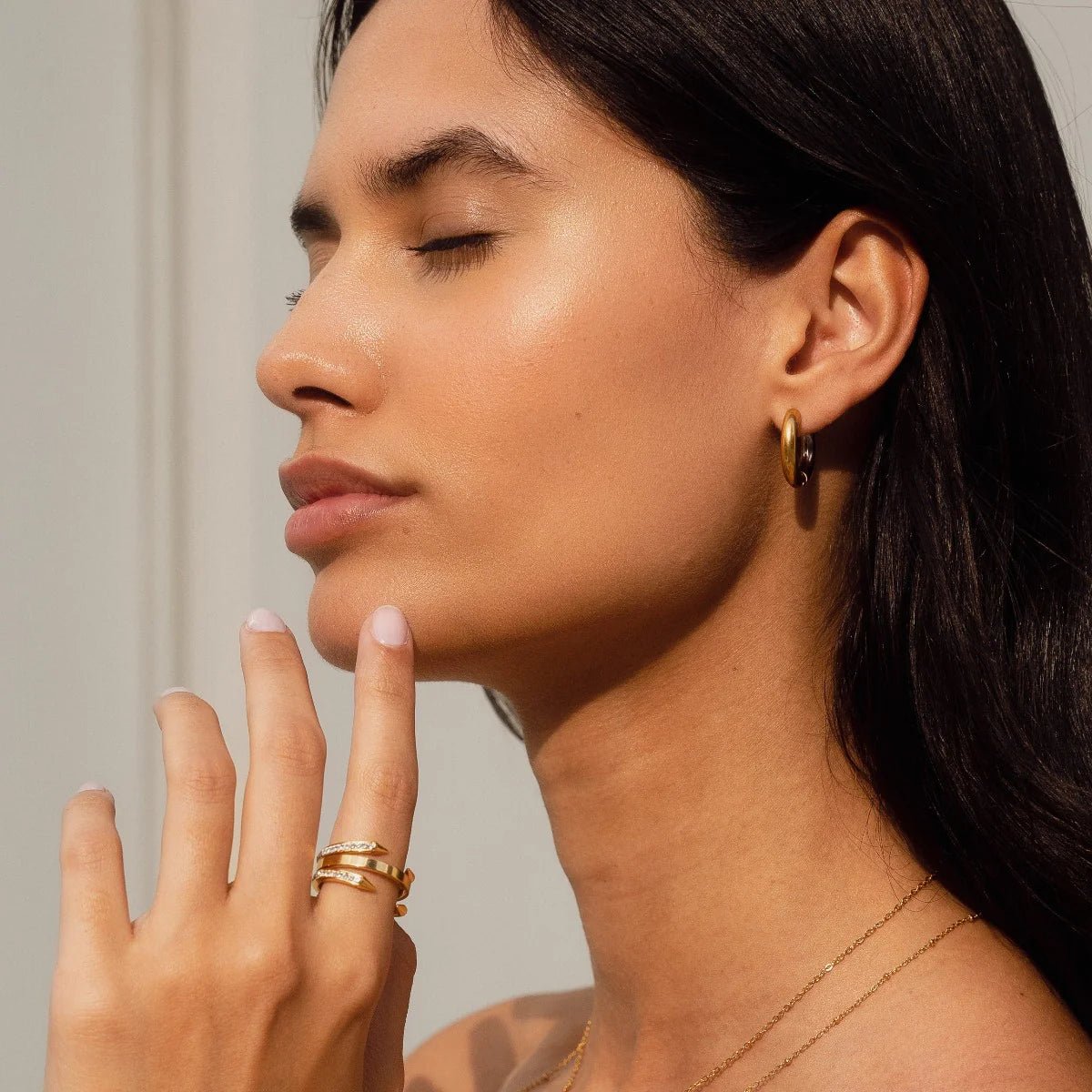 Gold Contrast Hoop Earrings Margot