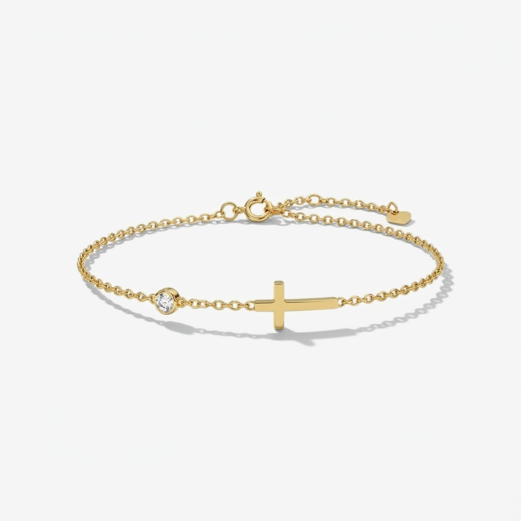 Gold Cross Charm Bracelet Margot