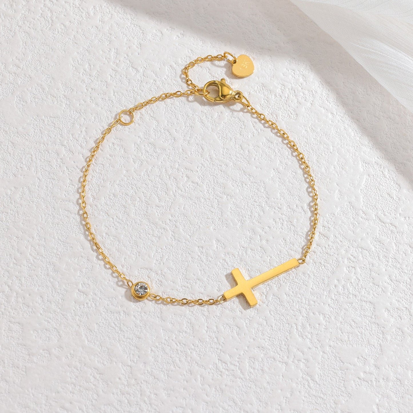 Gold Cross Charm Bracelet Margot