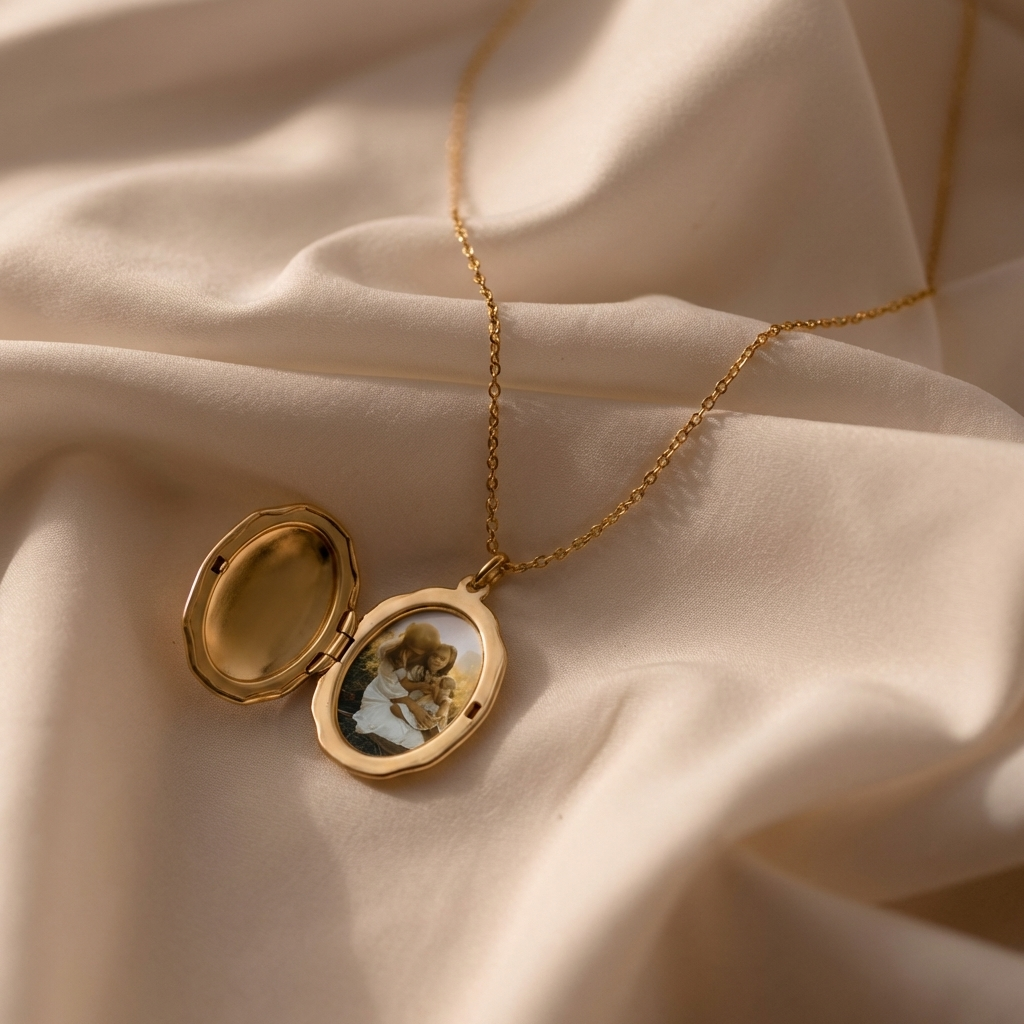 Gold Cross Locket Necklace Margot
