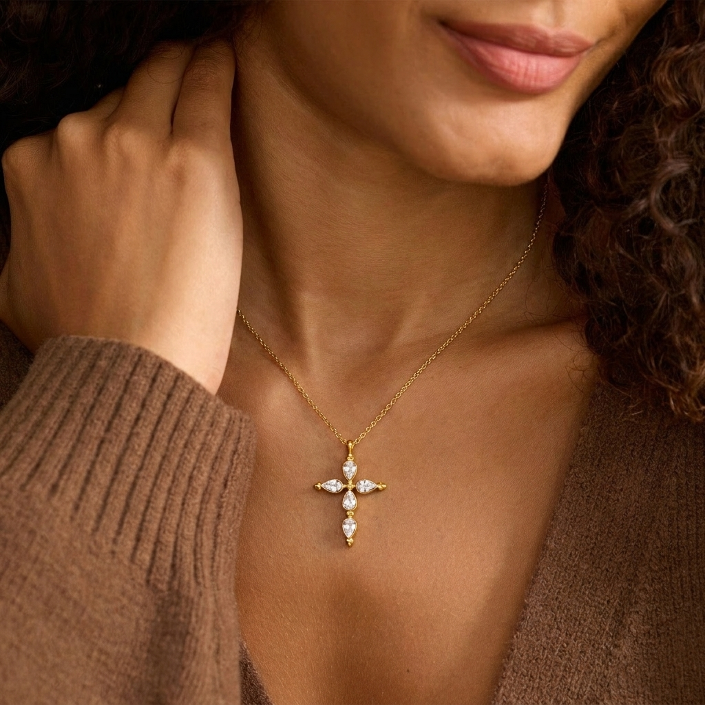Gold Cross Necklace Margot