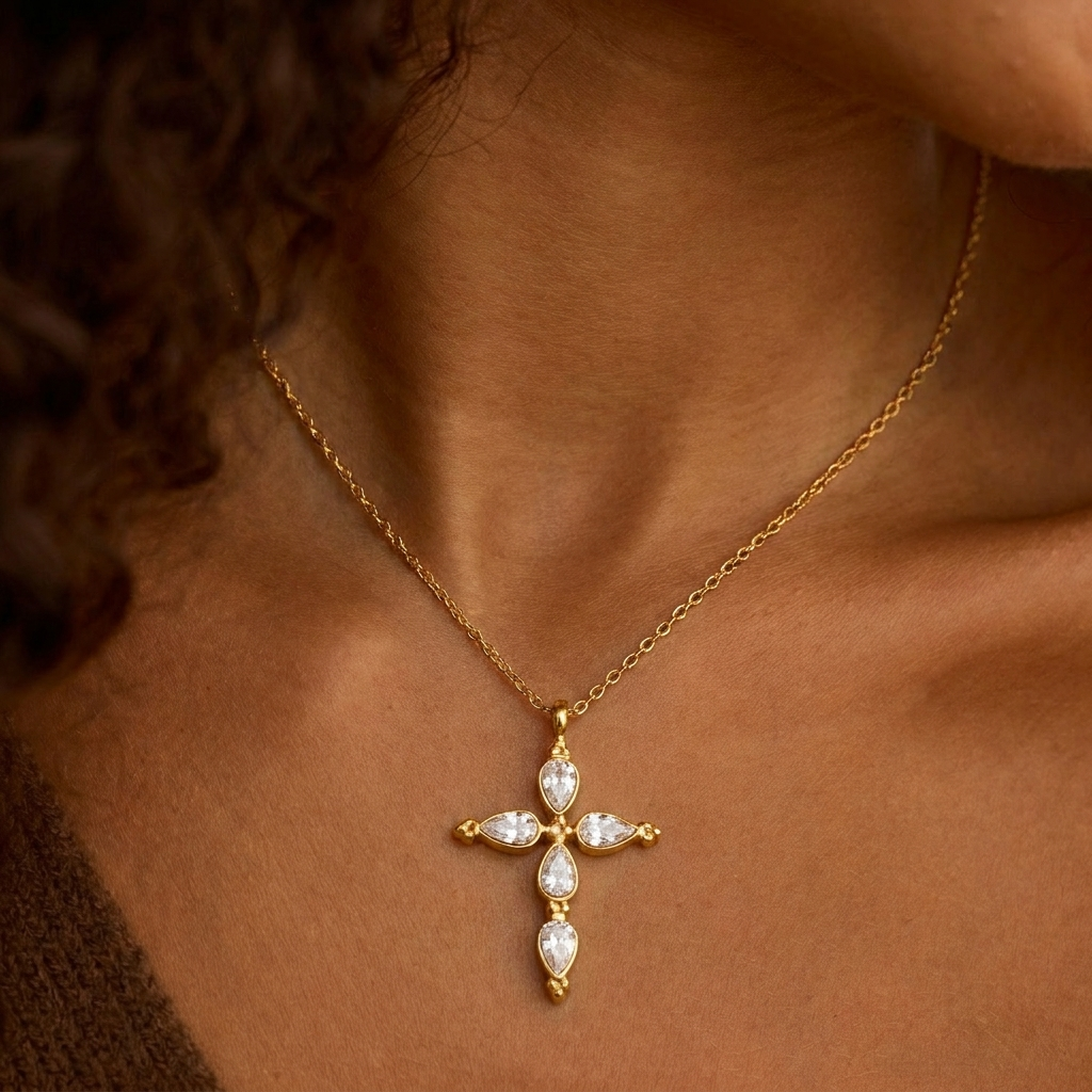 Gold Cross Necklace Margot