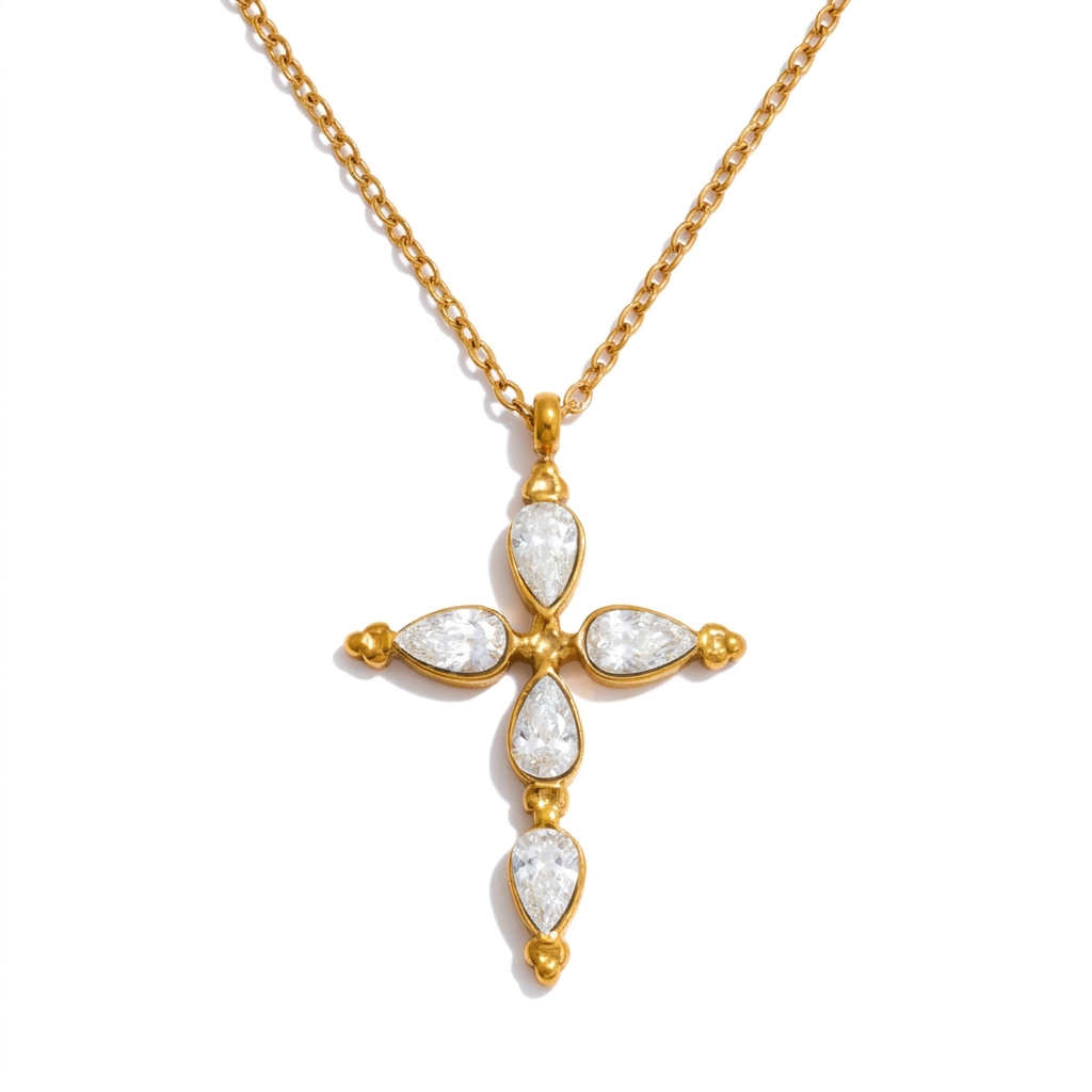 Gold Cross Necklace Margot