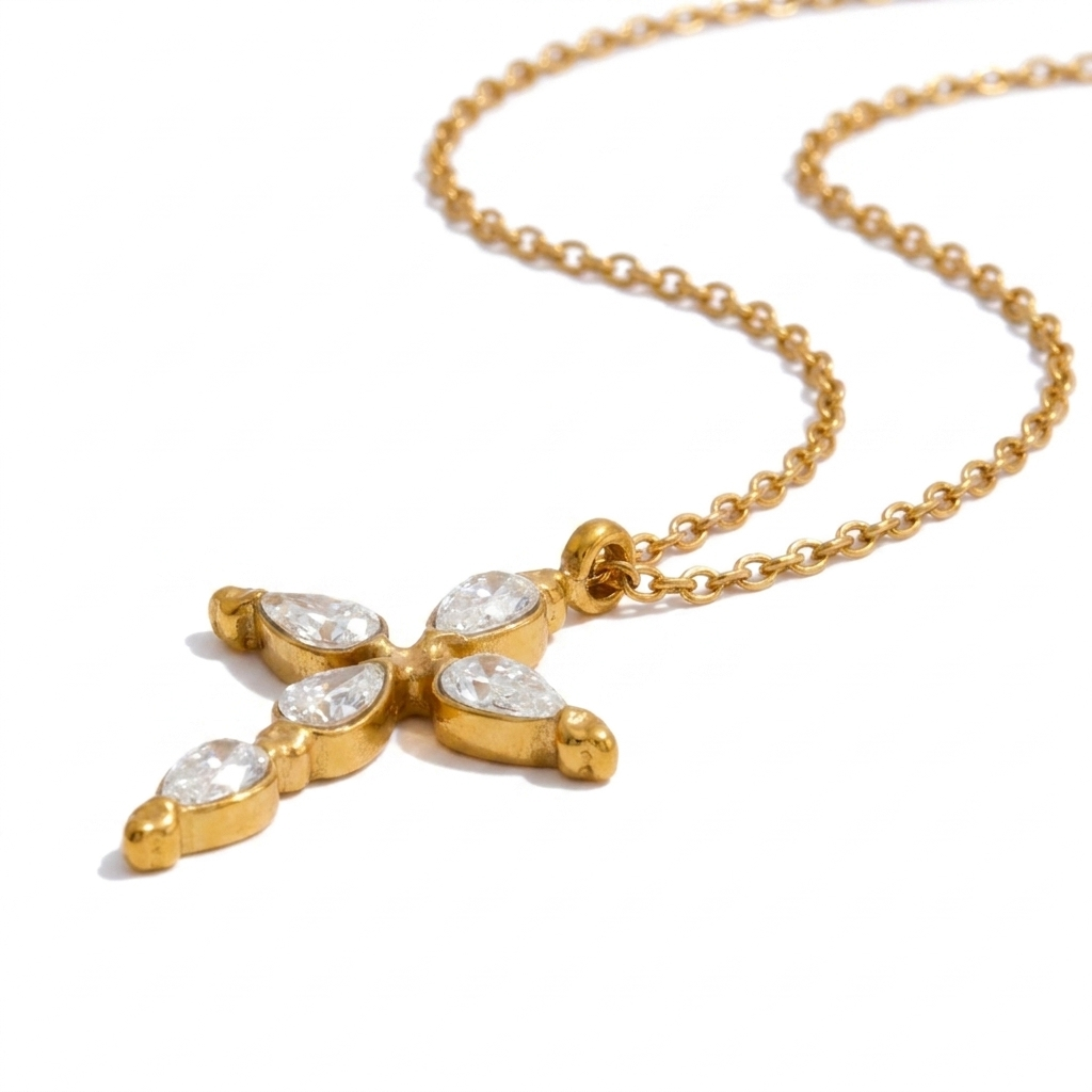 Gold Cross Necklace Margot