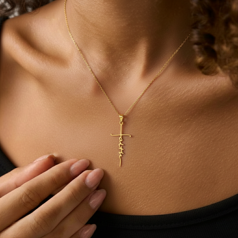 Gold Cross Pendant Necklace Margot