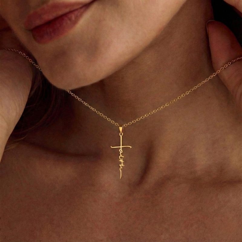 Gold Cross Pendant Necklace Margot