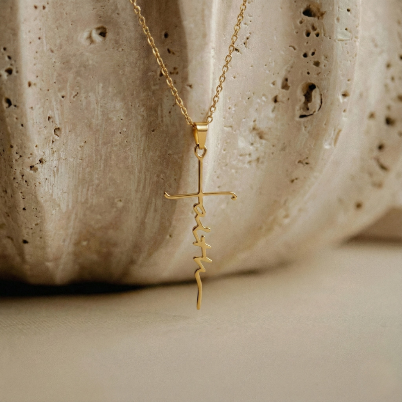 Gold Cross Pendant Necklace Margot