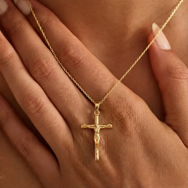 Gold Crucifix Necklace Margot