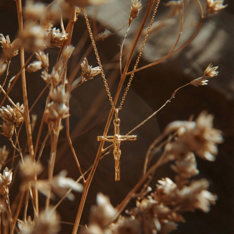 Gold Crucifix Necklace Margot