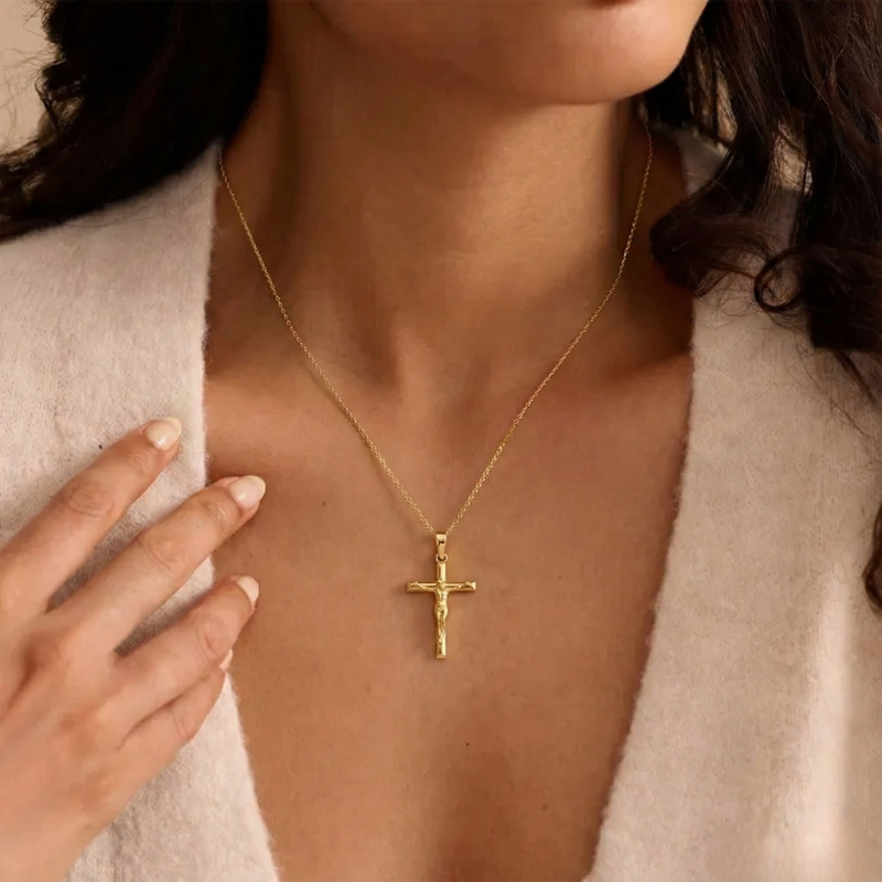 Gold Crucifix Necklace Margot